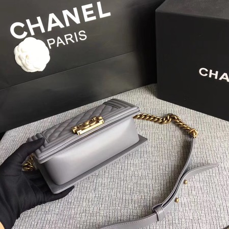 Boy Chanel Flap Shoulder Bag Sheepskin Leather A67085 Grey Boy Chanel Flap Shoulder Bag Sheepskin Leather A67085 Grey