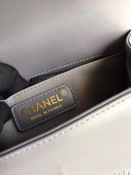 Boy Chanel Flap Shoulder Bag Sheepskin Leather A67085 Grey Boy Chanel Flap Shoulder Bag Sheepskin Leather A67085 Grey