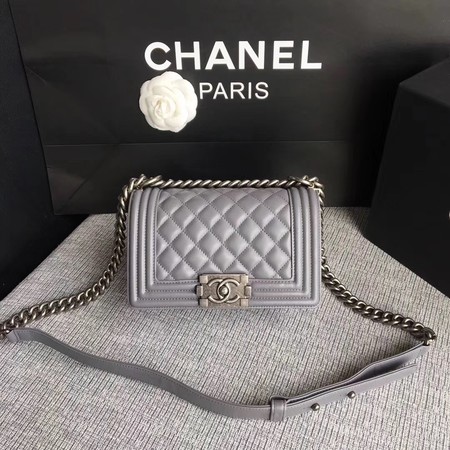 Boy Chanel Flap Shoulder Bag Sheepskin Leather A67085 Grey Boy Chanel Flap Shoulder Bag Sheepskin Leather A67085 Grey
