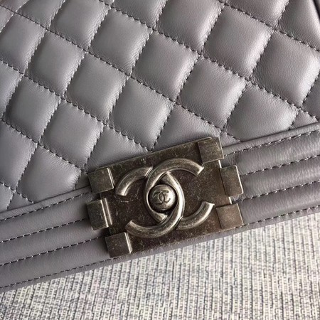 Boy Chanel Flap Shoulder Bag Sheepskin Leather A67085 Grey Boy Chanel Flap Shoulder Bag Sheepskin Leather A67085 Grey