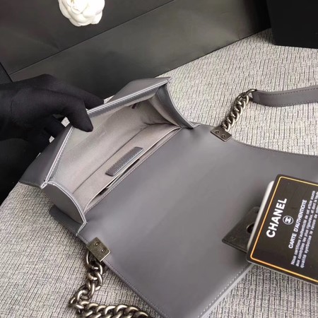 Boy Chanel Flap Shoulder Bag Sheepskin Leather A67085 Grey Boy Chanel Flap Shoulder Bag Sheepskin Leather A67085 Grey