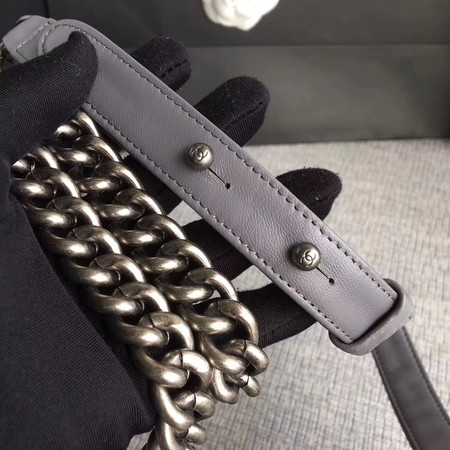 Boy Chanel Flap Shoulder Bag Sheepskin Leather A67085 Grey Boy Chanel Flap Shoulder Bag Sheepskin Leather A67085 Grey