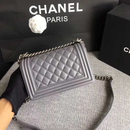 Boy Chanel Flap Shoulder Bag Sheepskin Leather A67085 Grey Boy Chanel Flap Shoulder Bag Sheepskin Leather A67085 Grey