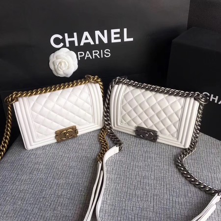 Boy Chanel Flap Shoulder Bag Sheepskin Leather A67085 White Boy Chanel Flap Shoulder Bag Sheepskin Leather A67085 White