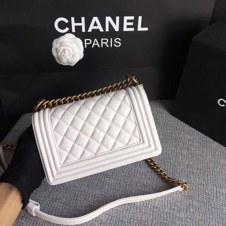 Boy Chanel Flap Shoulder Bag Sheepskin Leather A67085 White Boy Chanel Flap Shoulder Bag Sheepskin Leather A67085 White