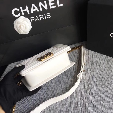 Boy Chanel Flap Shoulder Bag Sheepskin Leather A67085 White Boy Chanel Flap Shoulder Bag Sheepskin Leather A67085 White