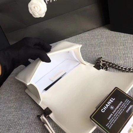 Boy Chanel Flap Shoulder Bag Sheepskin Leather A67085 White Boy Chanel Flap Shoulder Bag Sheepskin Leather A67085 White