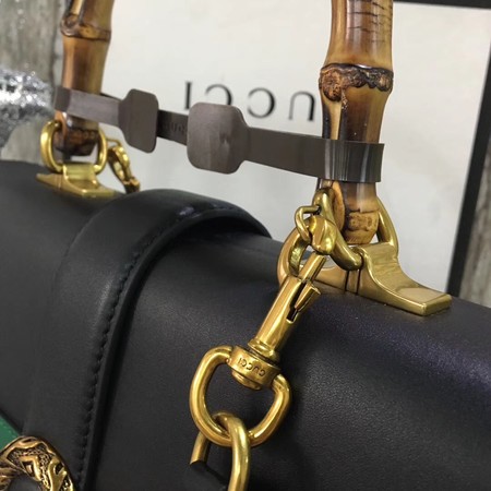 Gucci Dionysus Leather Top Handle Bag 421999 Black&Green&Red Gucci Dionysus Leather Top Handle Bag 421999 Black&Green&Red