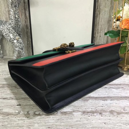 Gucci Dionysus Leather Top Handle Bag 421999 Black&Green&Red Gucci Dionysus Leather Top Handle Bag 421999 Black&Green&Red