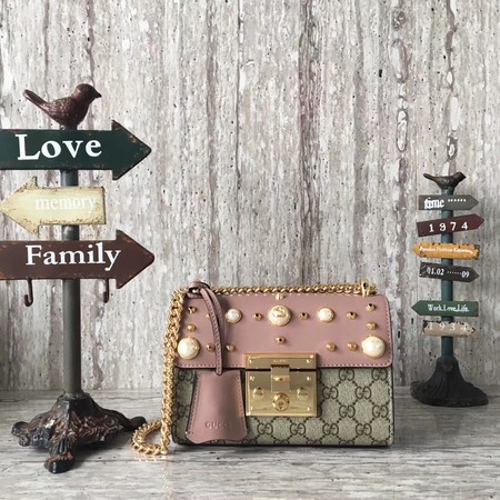 Gucci Padlock Small GG Studded Shoulder Bag 432182 Pink Gucci Padlock Small GG Studded Shoulder Bag 432182 Pink