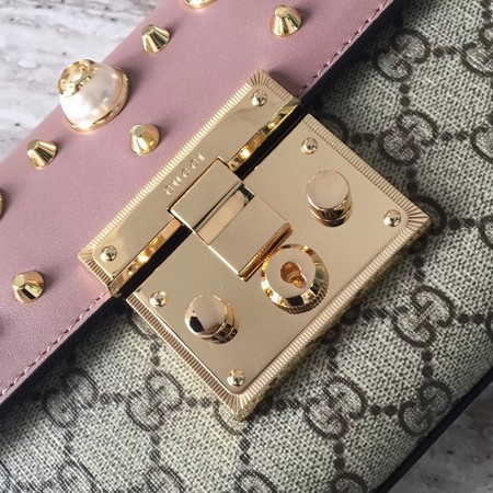 Gucci Padlock Small GG Studded Shoulder Bag 432182 Pink Gucci Padlock Small GG Studded Shoulder Bag 432182 Pink