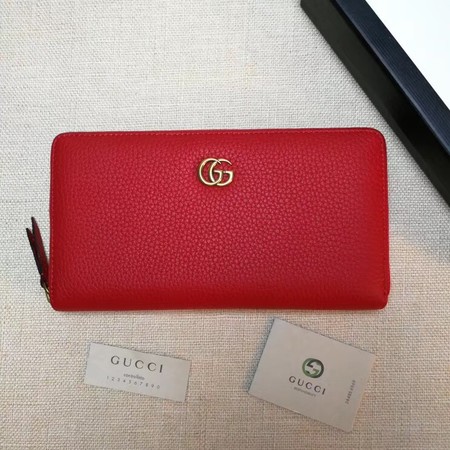 Gucci Leather Zip Around Wallet 456117 Red Gucci Leather Zip Around Wallet 456117 Red