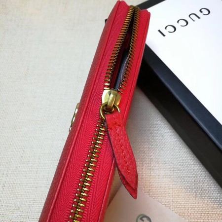 Gucci Leather Zip Around Wallet 456117 Red Gucci Leather Zip Around Wallet 456117 Red