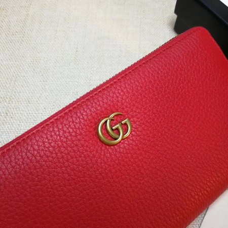 Gucci Leather Zip Around Wallet 456117 Red Gucci Leather Zip Around Wallet 456117 Red