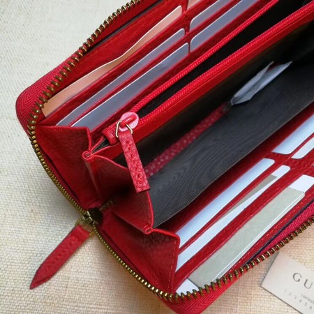 Gucci Leather Zip Around Wallet 456117 Red Gucci Leather Zip Around Wallet 456117 Red