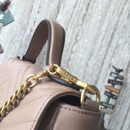 Gucci GG Marmont Small Top Handle Bag 498110 Apricot Gucci GG Marmont Small Top Handle Bag 498110 Apricot