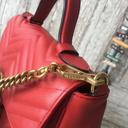 Gucci GG Marmont Small Top Handle Bag 498110 Red Gucci GG Marmont Small Top Handle Bag 498110 Red