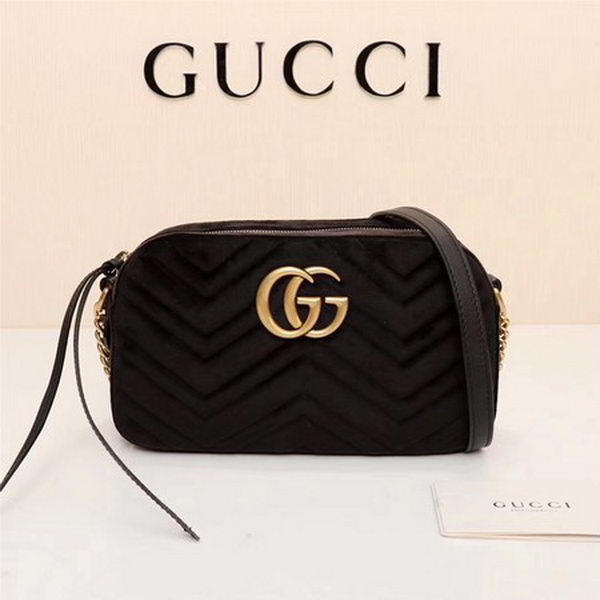 Gucci GG Marmont Matelasse Velvet Shoulder Bag 447632 Black Gucci GG Marmont Matelasse Velvet Shoulder Bag 447632 Black