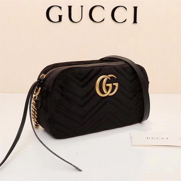 Gucci GG Marmont Matelasse Velvet Shoulder Bag 447632 Black Gucci GG Marmont Matelasse Velvet Shoulder Bag 447632 Black