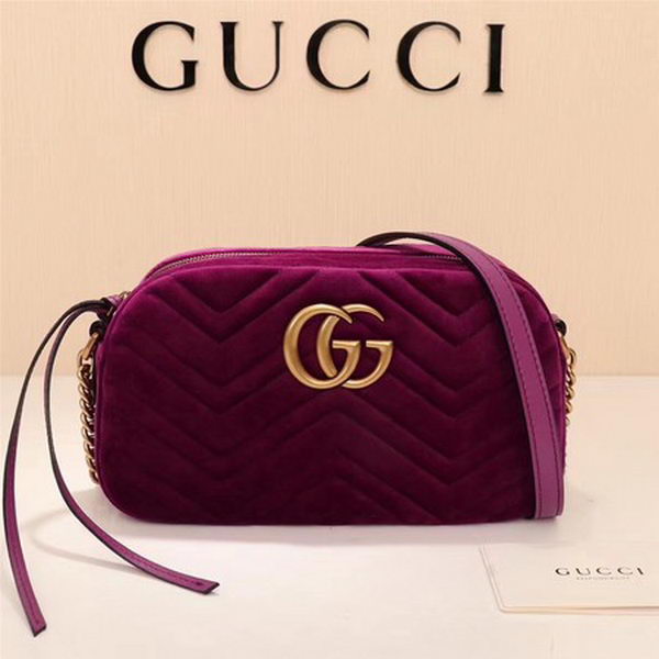 Gucci GG Marmont Matelasse Velvet Shoulder Bag 447632 Purple Gucci GG Marmont Matelasse Velvet Shoulder Bag 447632 Purple