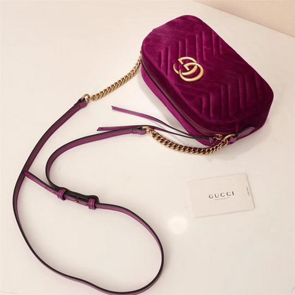 Gucci GG Marmont Matelasse Velvet Shoulder Bag 447632 Purple Gucci GG Marmont Matelasse Velvet Shoulder Bag 447632 Purple