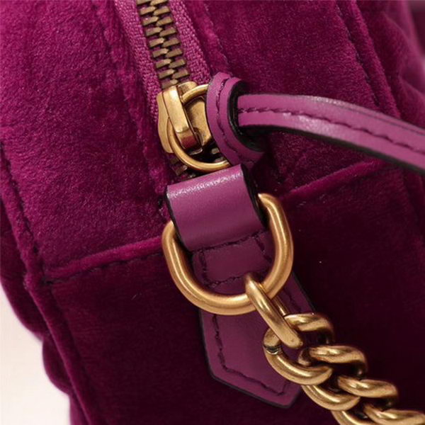 Gucci GG Marmont Matelasse Velvet Shoulder Bag 447632 Purple Gucci GG Marmont Matelasse Velvet Shoulder Bag 447632 Purple