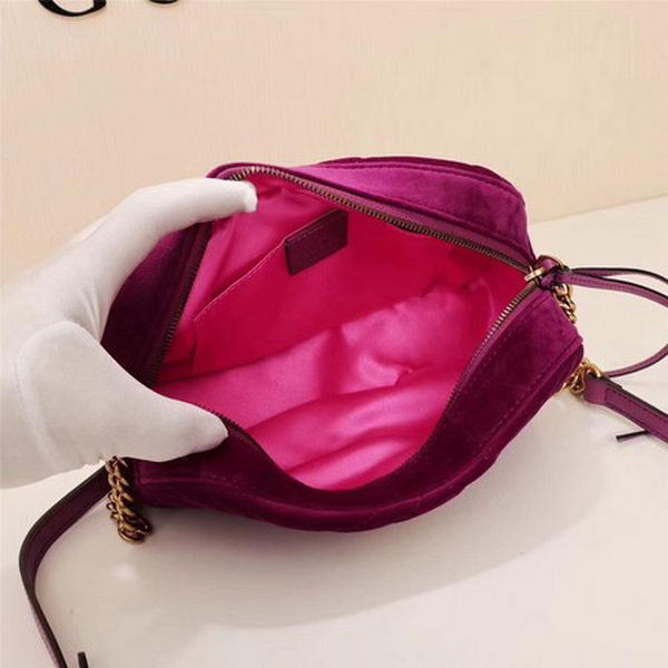 Gucci GG Marmont Matelasse Velvet Shoulder Bag 447632 Purple Gucci GG Marmont Matelasse Velvet Shoulder Bag 447632 Purple