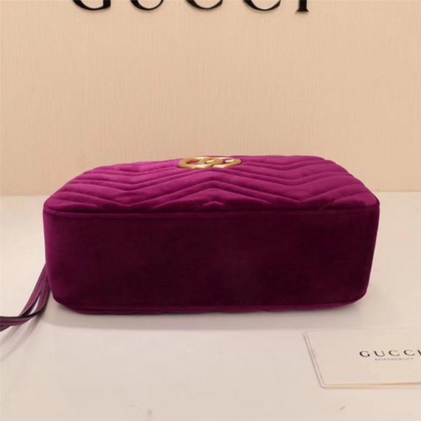 Gucci GG Marmont Matelasse Velvet Shoulder Bag 447632 Purple Gucci GG Marmont Matelasse Velvet Shoulder Bag 447632 Purple