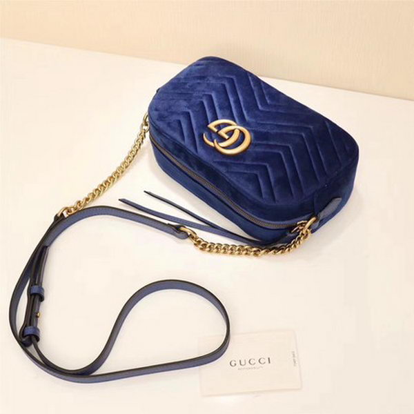 Gucci GG Marmont Matelasse Velvet Shoulder Bag 447632 Royal Gucci GG Marmont Matelasse Velvet Shoulder Bag 447632 Royal