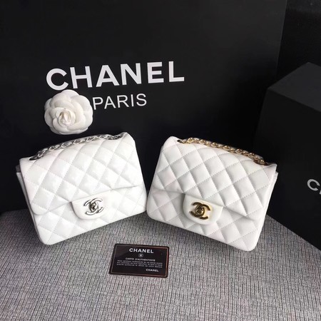 Chanel Classic Flap mini Bag Original Leather A1115 White Chanel Classic Flap mini Bag Original Leather A1115 White