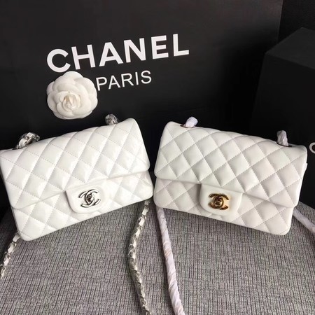 Chanel Classic Flap mini Bag Original Leather A1117 White Chanel Classic Flap mini Bag Original Leather A1117 White