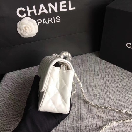 Chanel Classic Flap mini Bag Original Leather A1117 White Chanel Classic Flap mini Bag Original Leather A1117 White