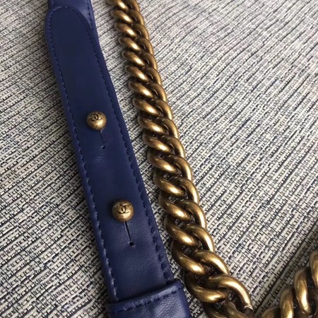 Boy Chanel Flap Bags Original Sheepskin Leather A67088 Blue Boy Chanel Flap Bags Original Sheepskin Leather A67088 Blue