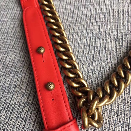 Boy Chanel Flap Bags Original Sheepskin Leather A67088 Red Boy Chanel Flap Bags Original Sheepskin Leather A67088 Red