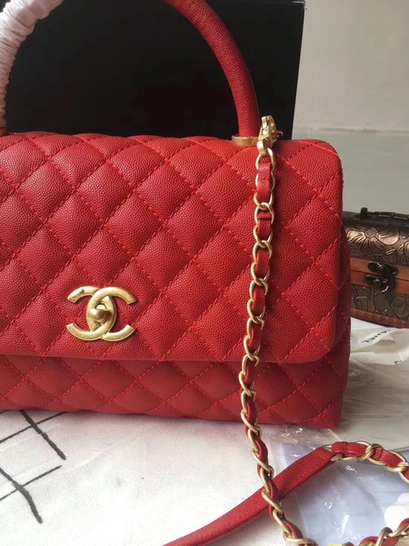 Chanel Classic Red Top Handle Bag Red Original Leather A92292 Gold Chanel Classic Red Top Handle Bag Red Original Leather A92292 Gold