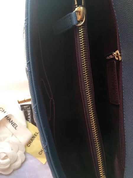 Chanel Classic Top Handle Bag Blue Original Leather A92292 Gold Chanel Classic Top Handle Bag Blue Original Leather A92292 Gold