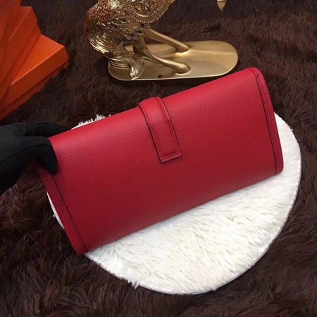 Hermes Togo Leather Clutch H88017 Red Hermes Togo Leather Clutch H88017 Red