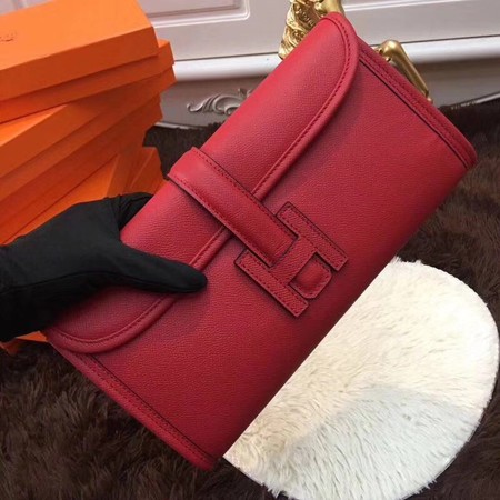 Hermes Togo Leather Clutch H88017 Red Hermes Togo Leather Clutch H88017 Red