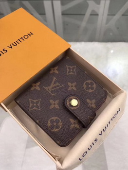 Louis Vuitton M61667 Monogram Canvas Zipped Compact Wallet Louis Vuitton M61667 Monogram Canvas Zipped Compact Wallet