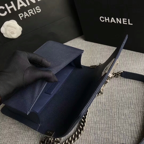 Boy Chanel Original Chevron Leather 67086 Blue Boy Chanel Original Chevron Leather 67086 Blue