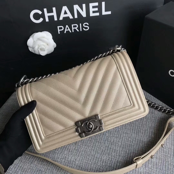 Boy Chanel Original Chevron Leather 67086 Camel Boy Chanel Original Chevron Leather 67086 Camel