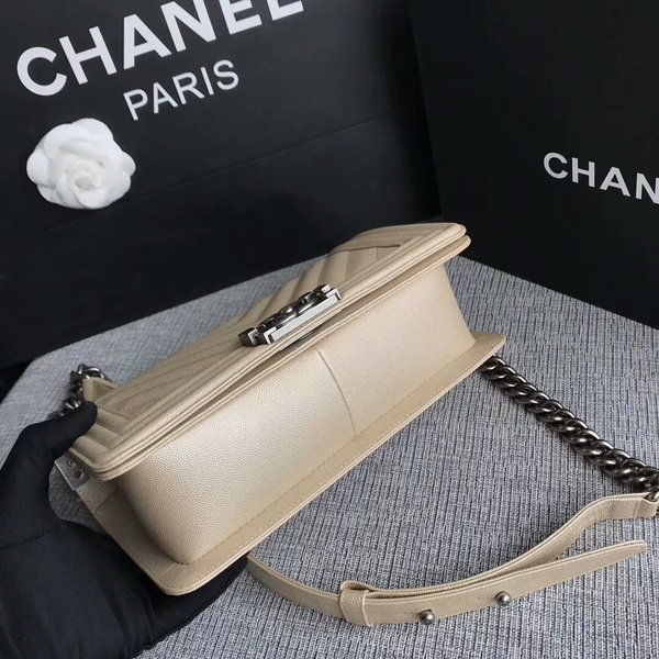 Boy Chanel Original Chevron Leather 67086 Camel Boy Chanel Original Chevron Leather 67086 Camel