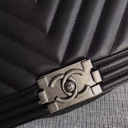 Boy Chanel Flap Bag Original Chevron Leather A67086V Black Boy Chanel Flap Bag Original Chevron Leather A67086V Black