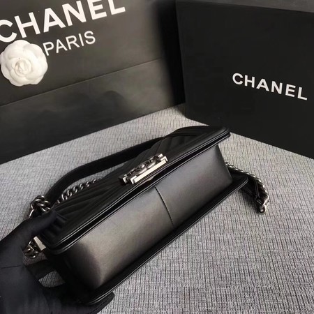 Boy Chanel Flap Bag Original Chevron Leather A67086V Black Boy Chanel Flap Bag Original Chevron Leather A67086V Black