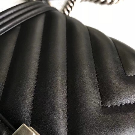 Boy Chanel Flap Bag Original Chevron Leather A67086V Black Boy Chanel Flap Bag Original Chevron Leather A67086V Black
