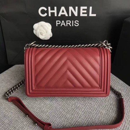 Boy Chanel Flap Bag Original Chevron Leather A67086V Red Boy Chanel Flap Bag Original Chevron Leather A67086V Red