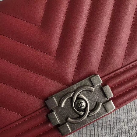 Boy Chanel Flap Bag Original Chevron Leather A67086V Red Boy Chanel Flap Bag Original Chevron Leather A67086V Red