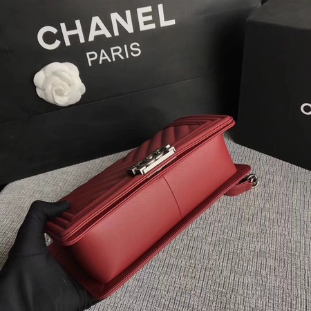 Boy Chanel Flap Bag Original Chevron Leather A67086V Red Boy Chanel Flap Bag Original Chevron Leather A67086V Red