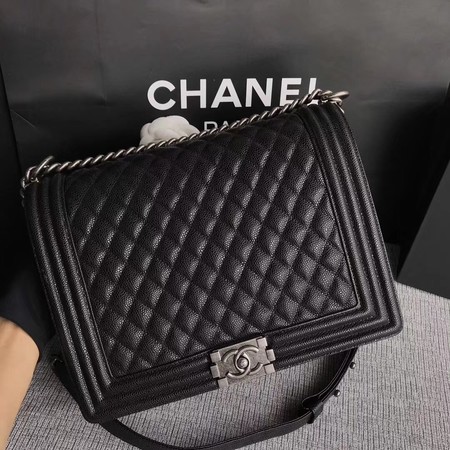 Boy Chanel Flap Shoulder Bag Black Original Cannage Pattern A67087 Silver Boy Chanel Flap Shoulder Bag Black Original Cannage Pattern A67087 Silver