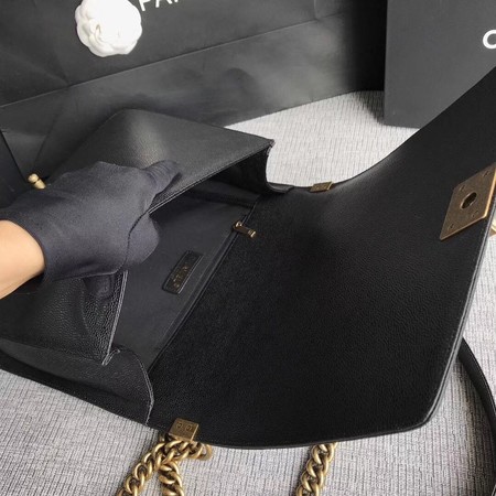 Boy Chanel Flap Shoulder Bag Black Original Cannage Pattern A67087 Silver Boy Chanel Flap Shoulder Bag Black Original Cannage Pattern A67087 Silver